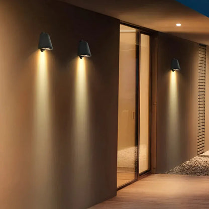 Modern Metal Exterior Wall Sconce with Warm Outdoor Lighting