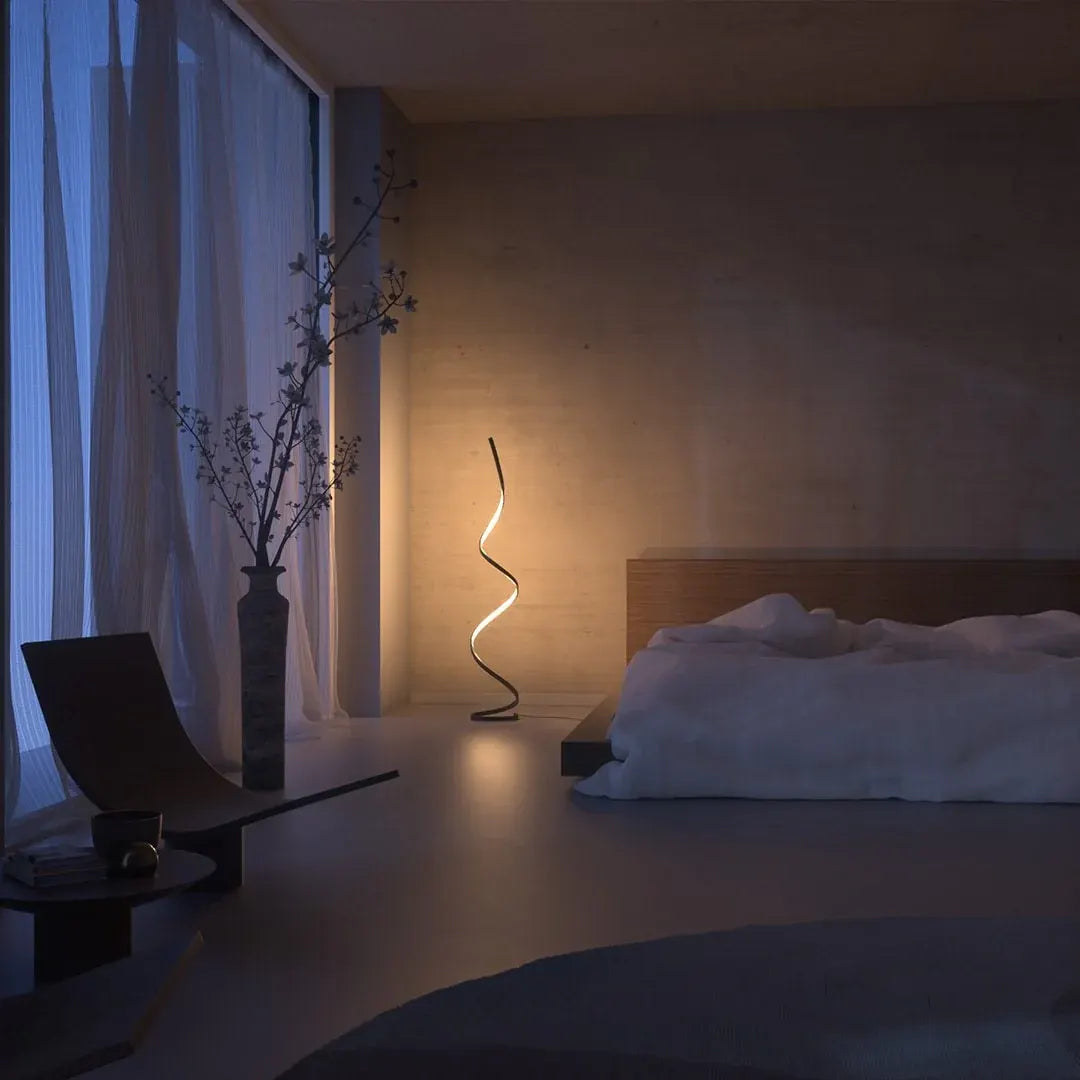 Modern Minimalist LED Floor Lamp with Dimmable Remote Control