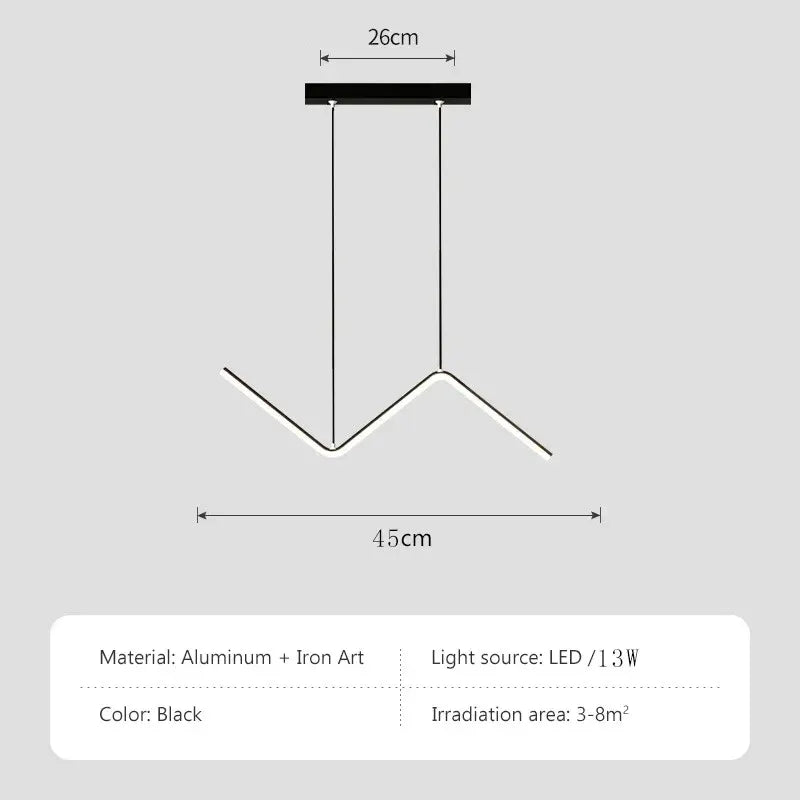 Modern Minimalist Nordic Aluminum Pendant Light for Dining Room