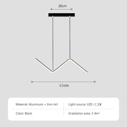 Modern Minimalist Nordic Aluminum Pendant Light for Dining Room