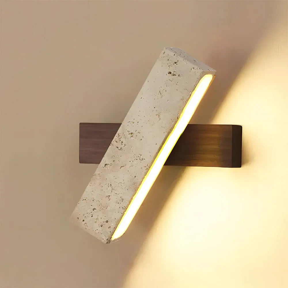 Modern Minimalist Travertine Wall Sconce