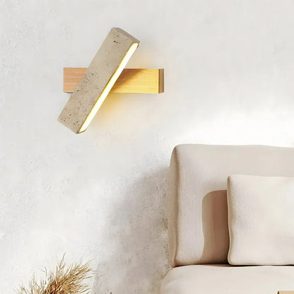 Modern Minimalist Travertine Wall Sconce