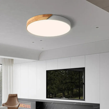 Modern Nordic Wooden LED Ceiling Light Fixture