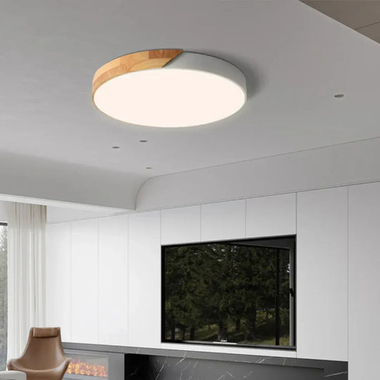 Modern Nordic Wooden LED Ceiling Light Fixture