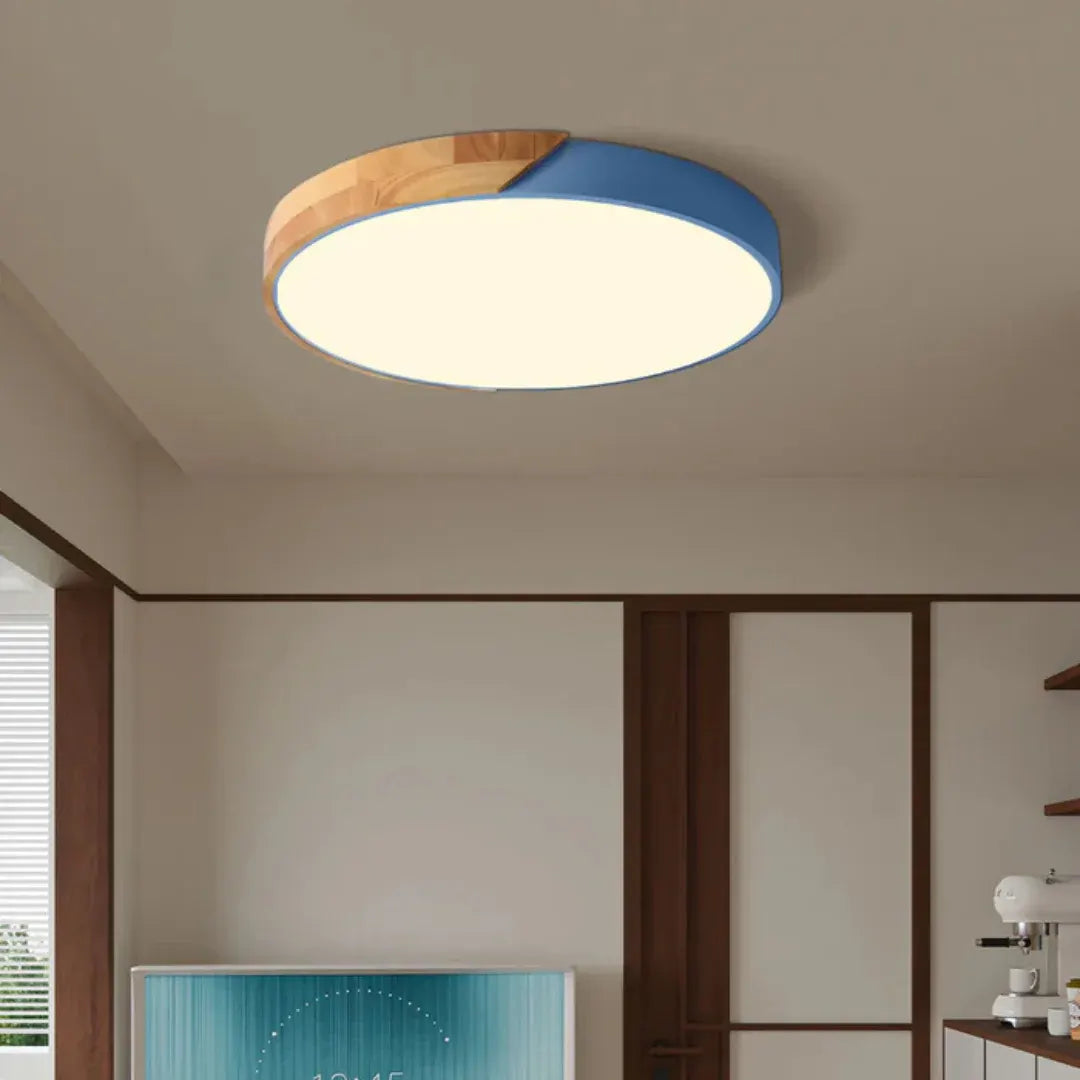 Modern Nordic Wooden LED Ceiling Light Fixture