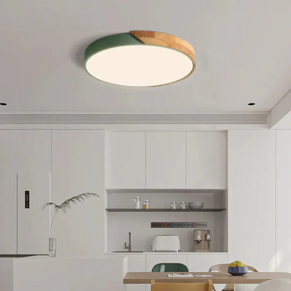 Modern Nordic Wooden LED Ceiling Light Fixture