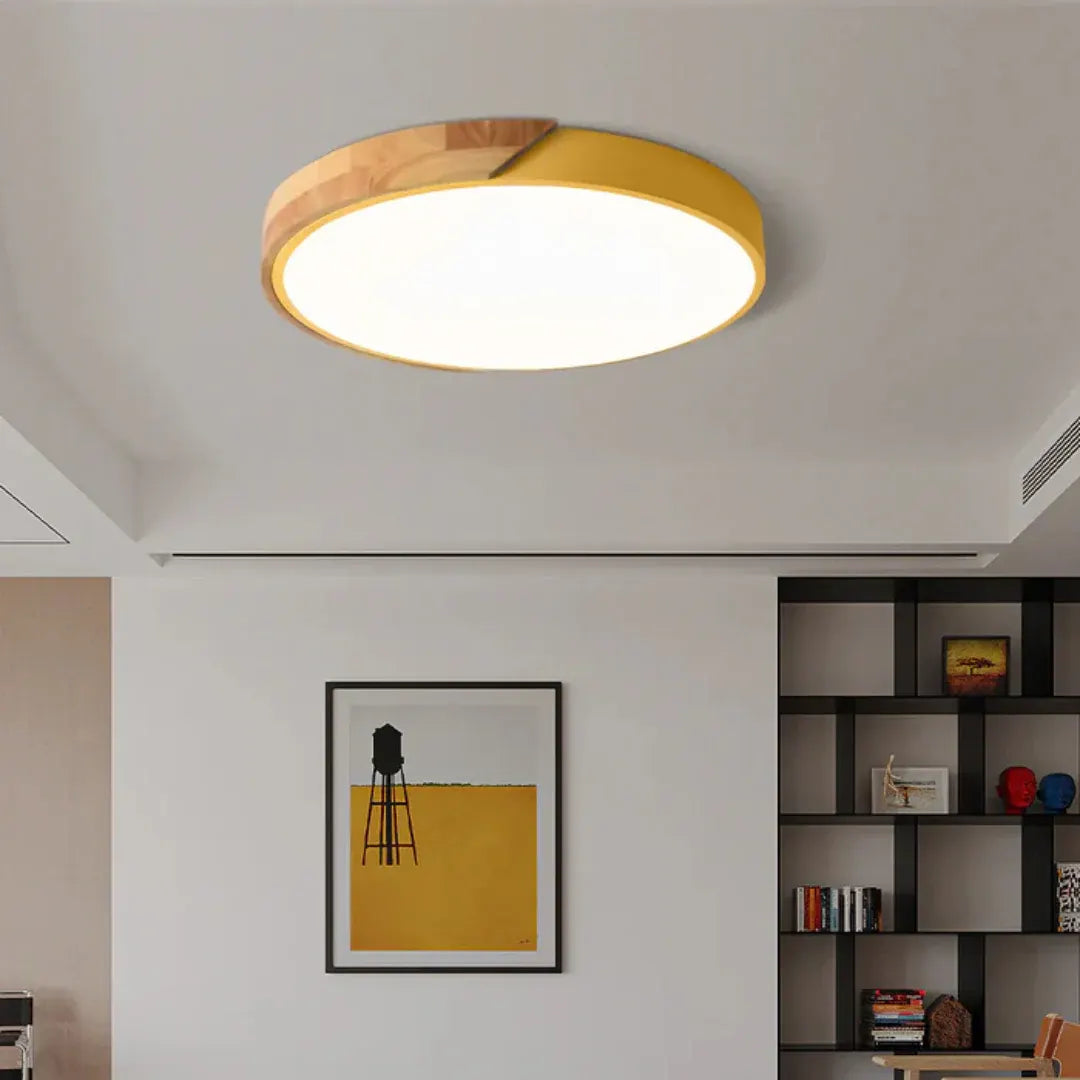 Modern Nordic Wooden LED Ceiling Light Fixture