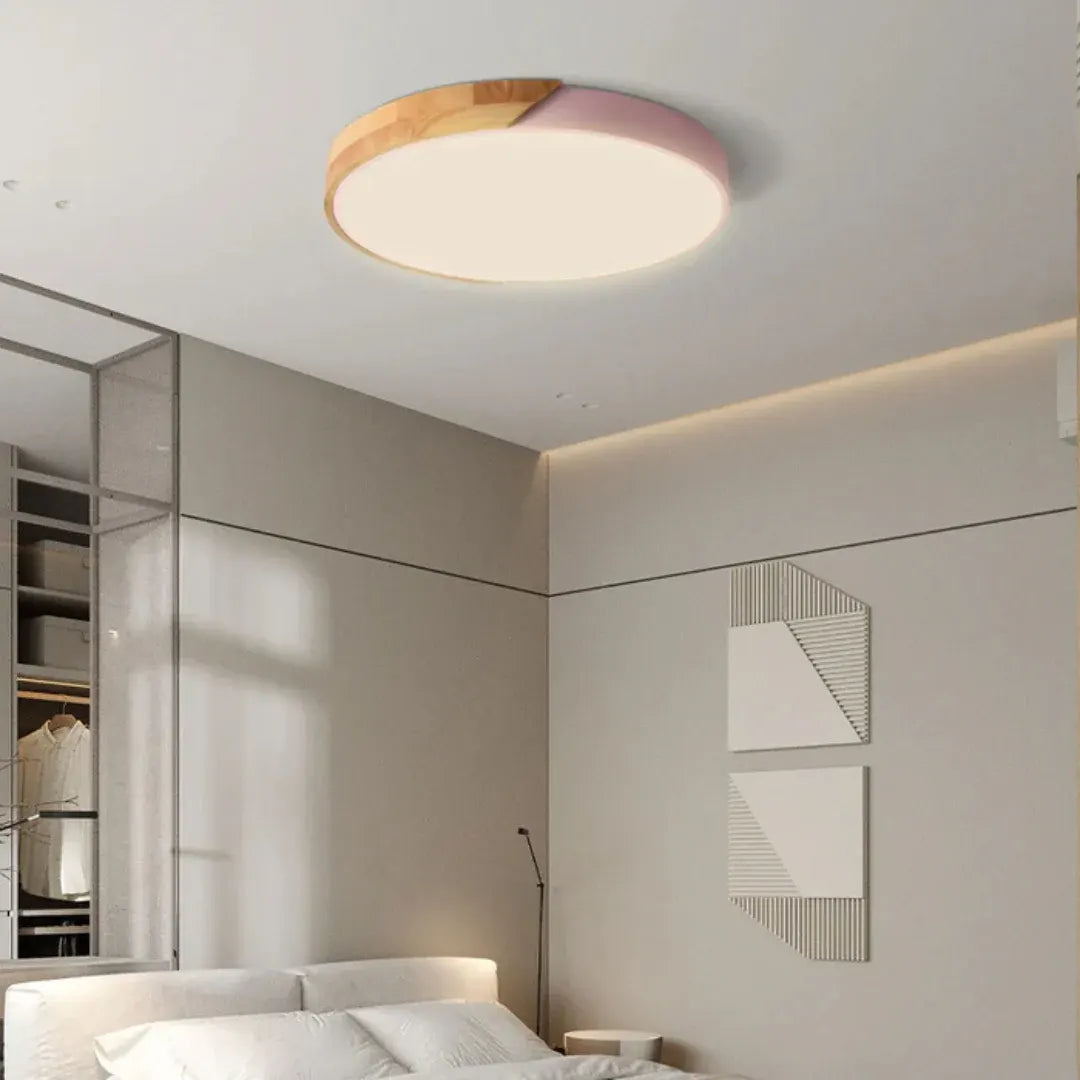 Modern Nordic Wooden LED Ceiling Light Fixture