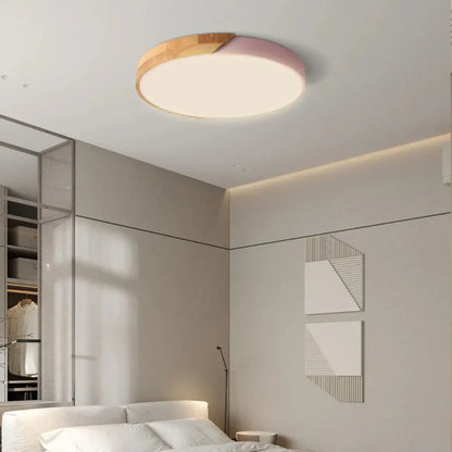 Modern Nordic Wooden LED Ceiling Light Fixture