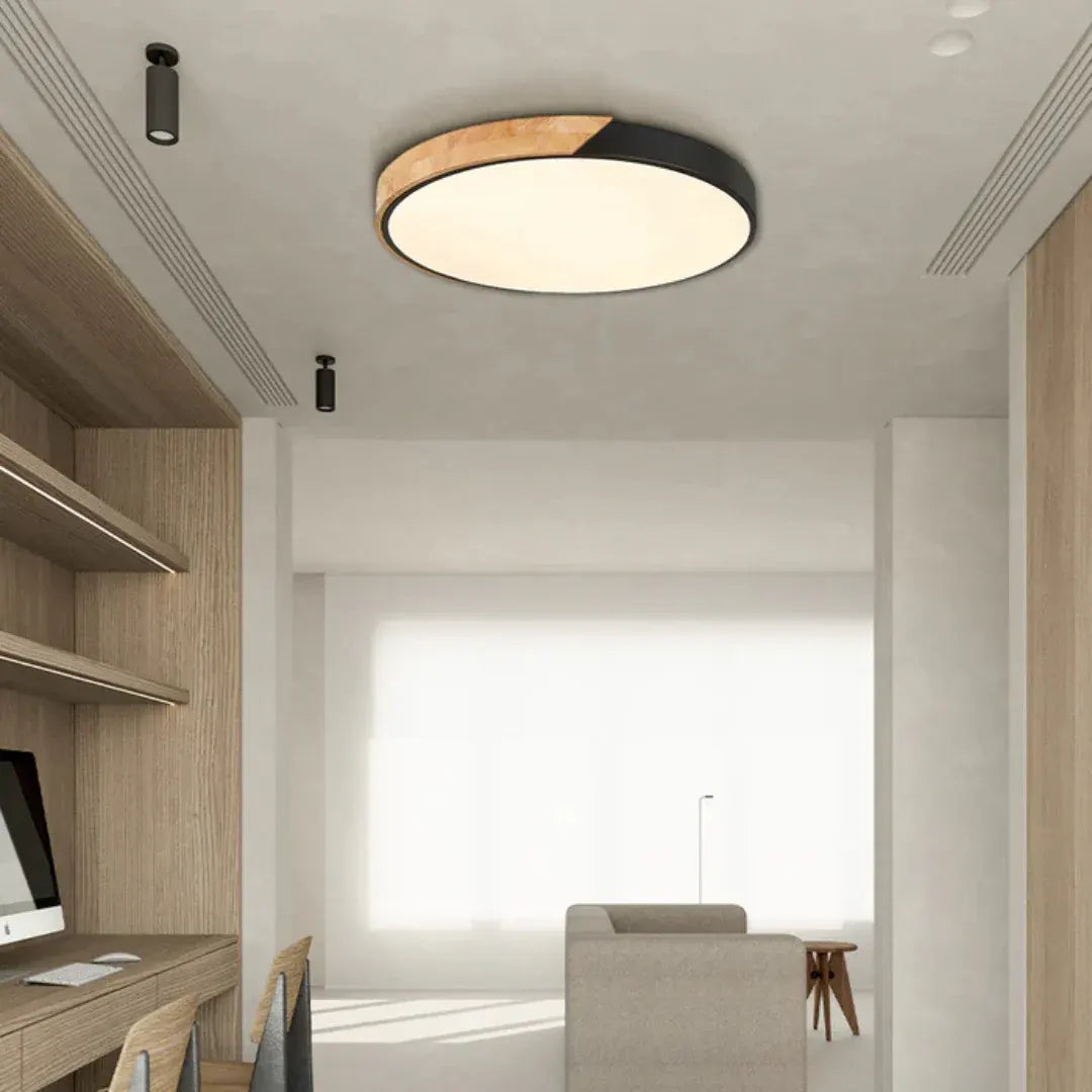 Modern Nordic Wooden LED Ceiling Light Fixture