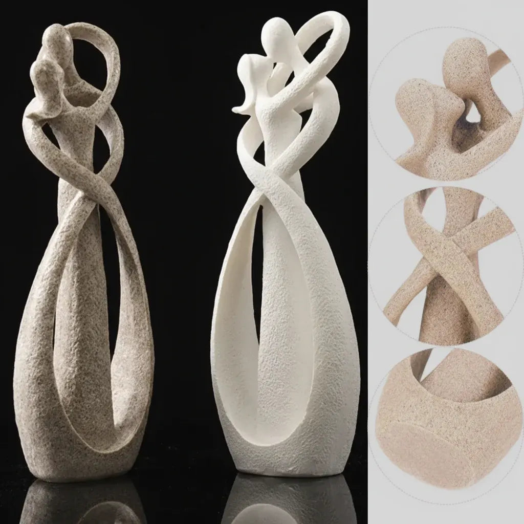 Modern Resin Couple Figurine Abstract Sculpture for Home Decor