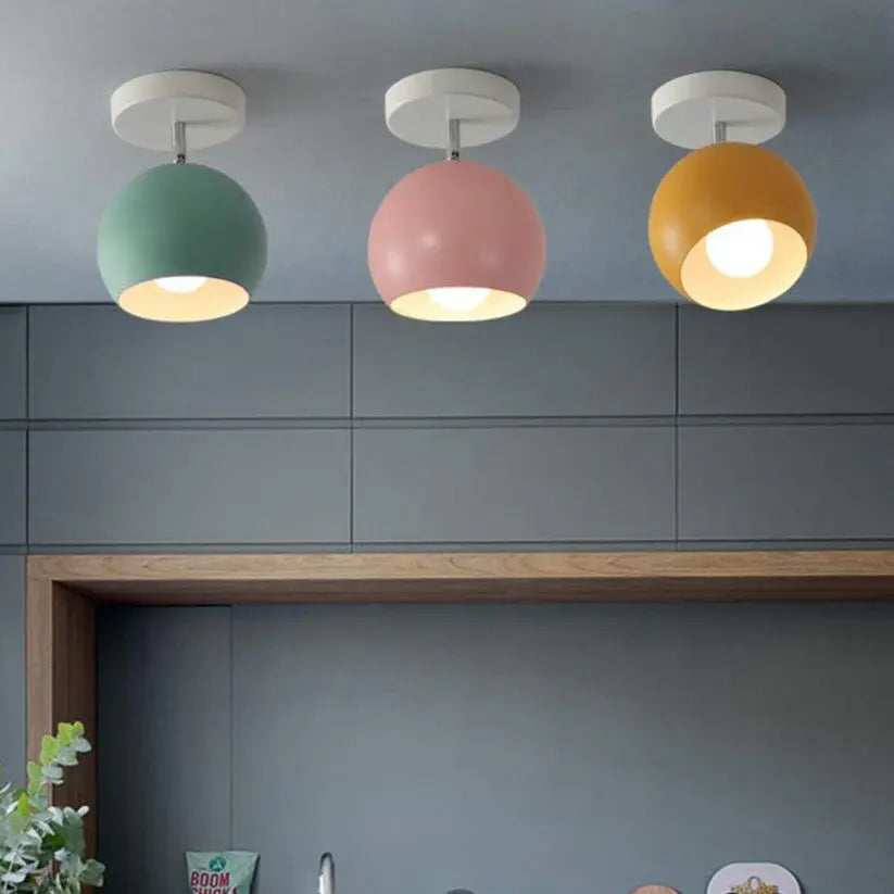 Modern Round Aluminum Ceiling Lamp | Nordic Macaron-Style Fixture