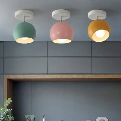 Modern Round Aluminum Ceiling Lamp | Nordic Macaron-Style Fixture