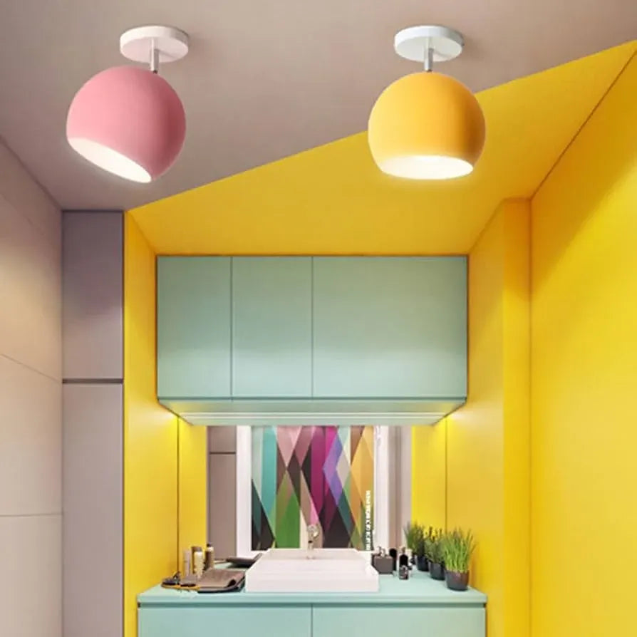 Modern Round Aluminum Ceiling Lamp | Nordic Macaron-Style Fixture