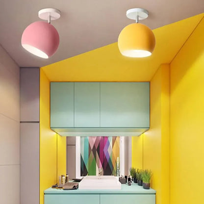 Modern Round Aluminum Ceiling Lamp | Nordic Macaron-Style Fixture
