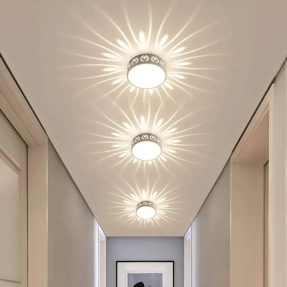 Modern Round Crystal LED Flush Mount Fixture for Hallway Ceiling