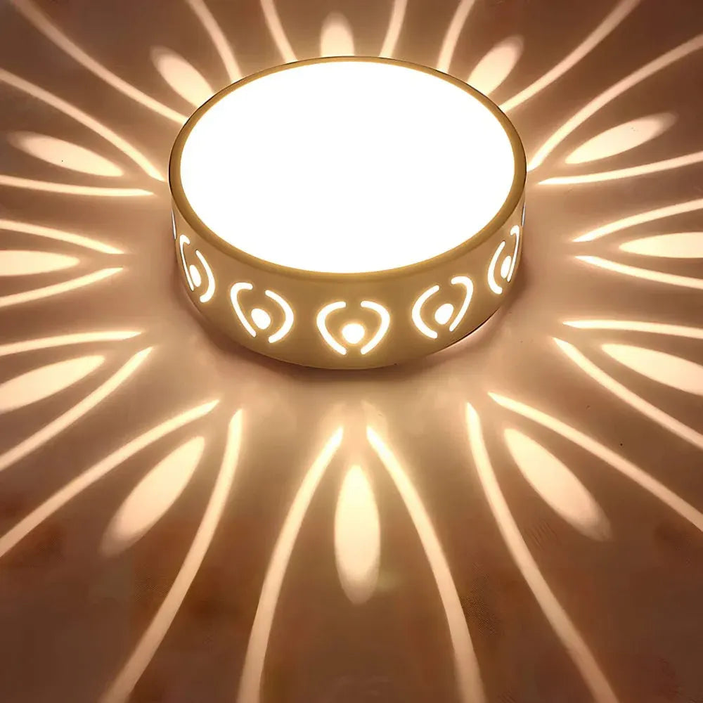 Modern Round Crystal LED Flush Mount Fixture for Hallway Ceiling