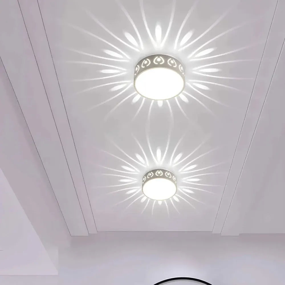 Modern Round Crystal LED Flush Mount Fixture for Hallway Ceiling