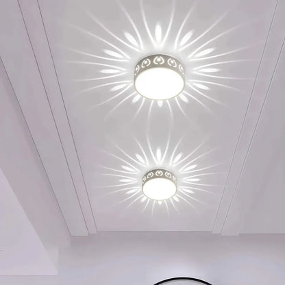Modern Round Crystal LED Flush Mount Fixture for Hallway Ceiling
