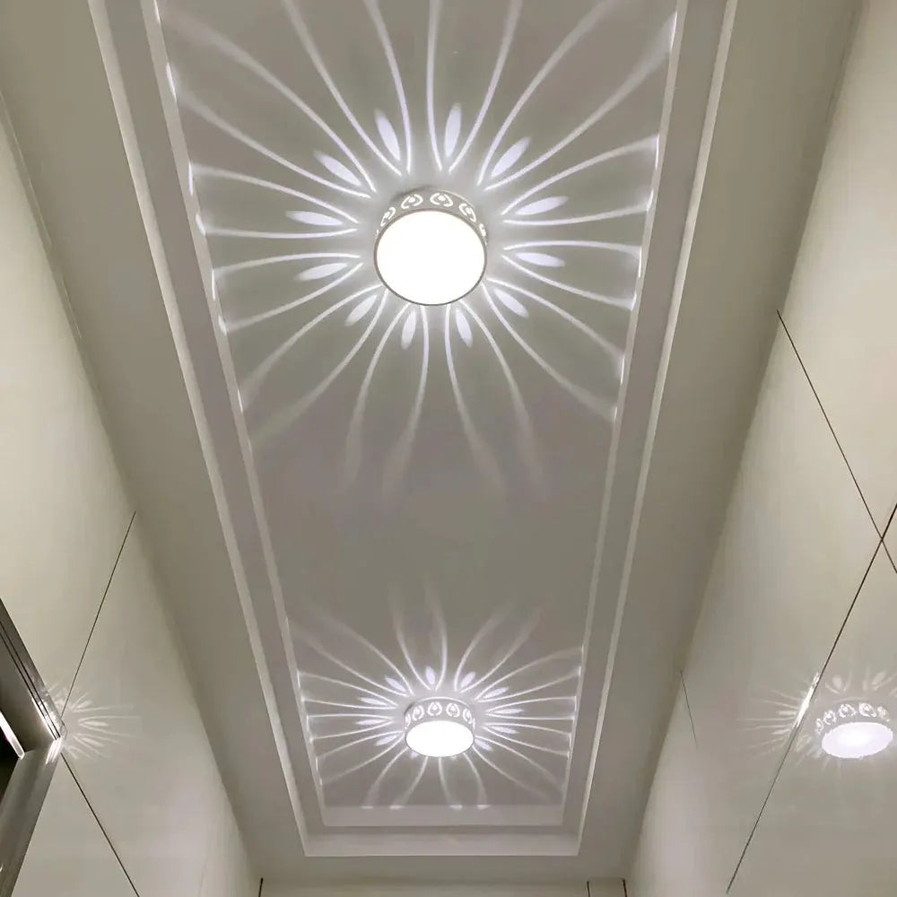 Modern Round Crystal LED Flush Mount Fixture for Hallway Ceiling