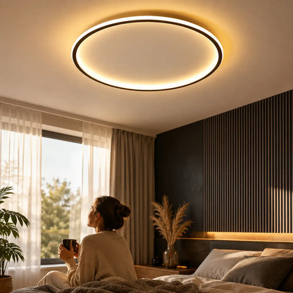 Modern Round LED Ceiling Light Fixture, Warm White
