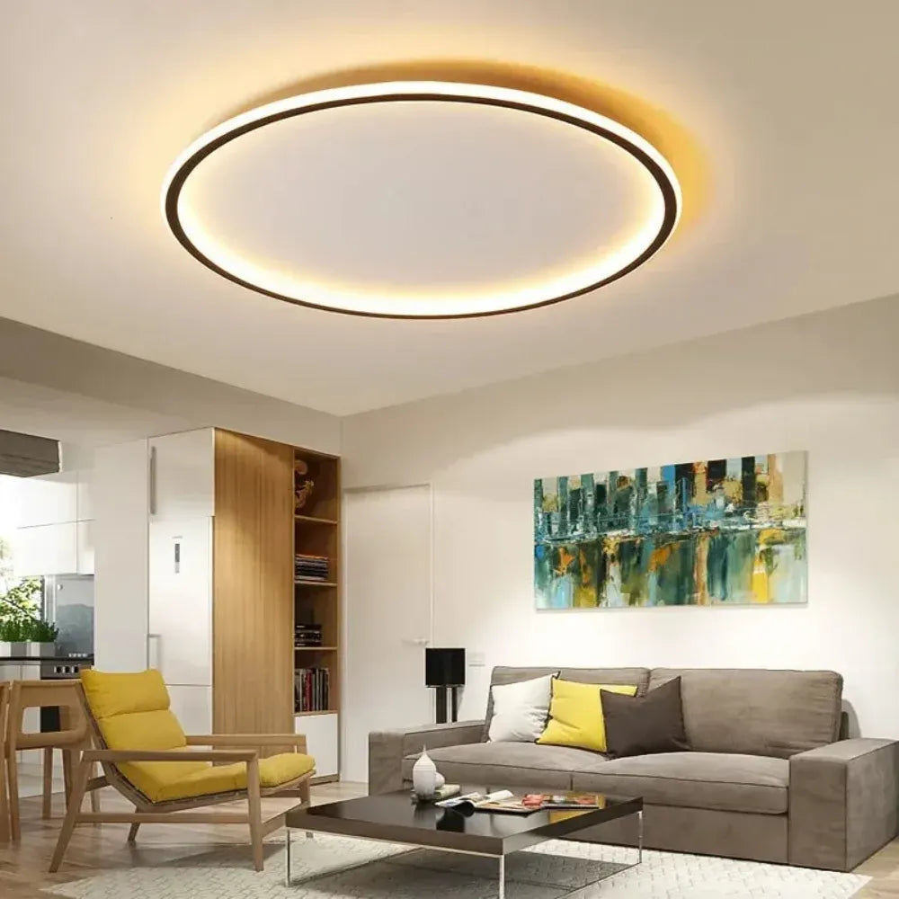 Modern Round LED Ceiling Light Fixture, Warm White