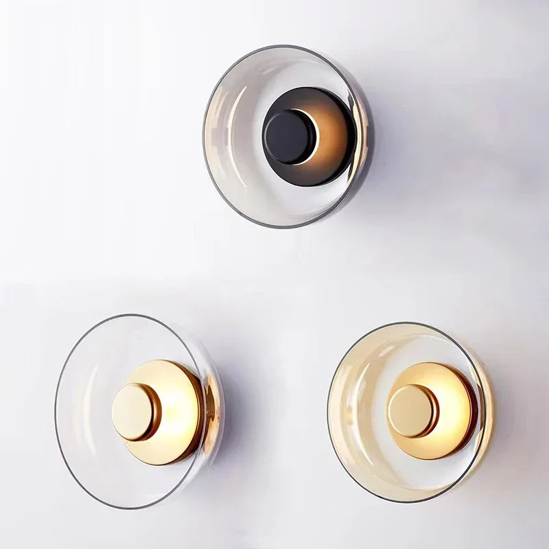 Modern Round LED Glass Wall Sconce | Nordic Decorative Light Fixture