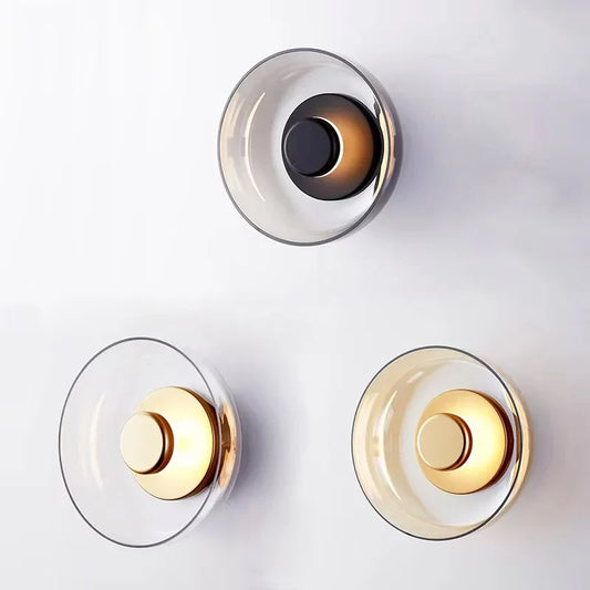 Modern Round LED Glass Wall Sconce | Nordic Decorative Light Fixture