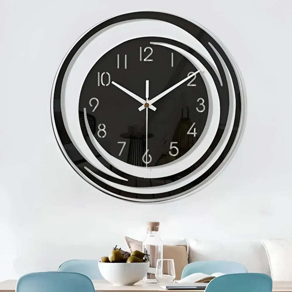 Modern Scandinavian Black Acrylic Wall Clock - Sorana Design