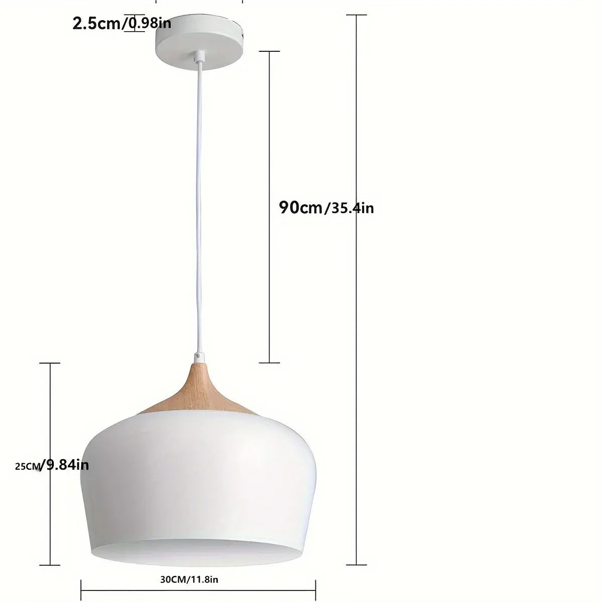 Modern Scandinavian Pendant Light with Iron and Wood Grain Design