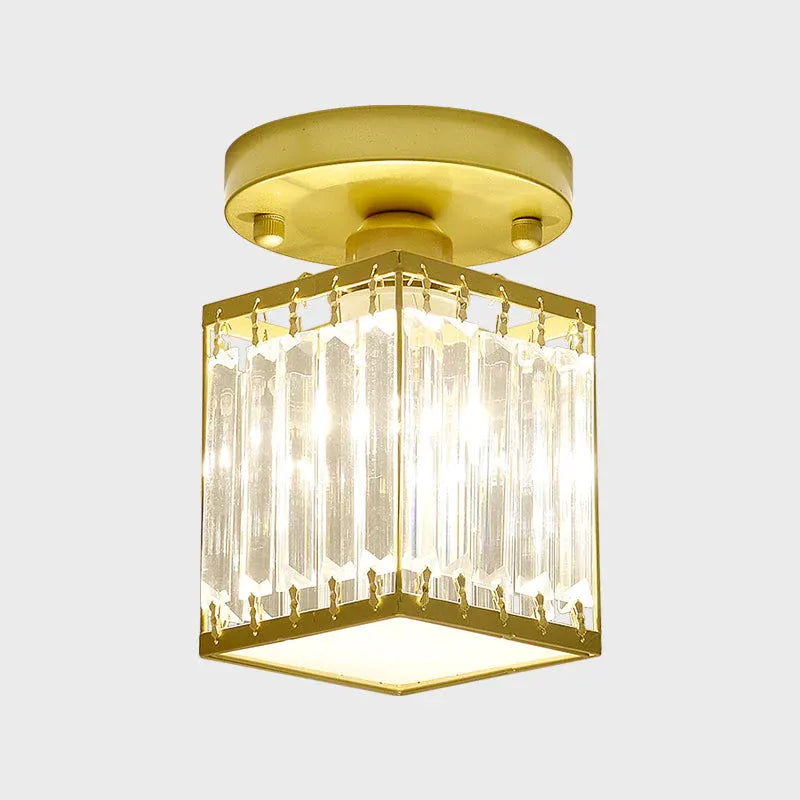 Modern Semi-Flush Crystal Ceiling Light for Entryway Decor