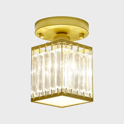 Modern Semi-Flush Crystal Ceiling Light for Entryway Decor
