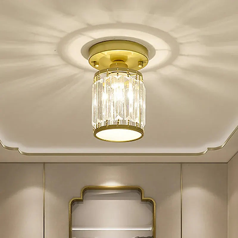 Modern Semi-Flush Crystal Ceiling Light for Entryway Decor