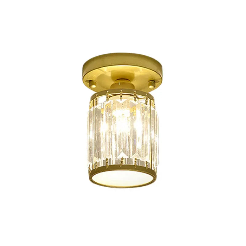 Modern Semi-Flush Crystal Ceiling Light for Entryway Decor