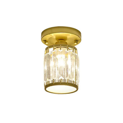 Modern Semi-Flush Crystal Ceiling Light for Entryway Decor