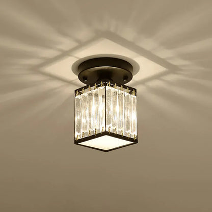 Modern Semi-Flush Crystal Ceiling Light for Entryway Decor