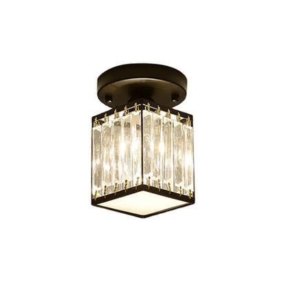 Modern Semi-Flush Crystal Ceiling Light for Entryway Decor