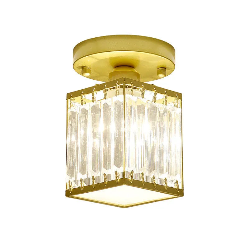 Modern Semi-Flush Crystal Ceiling Light for Entryway Decor