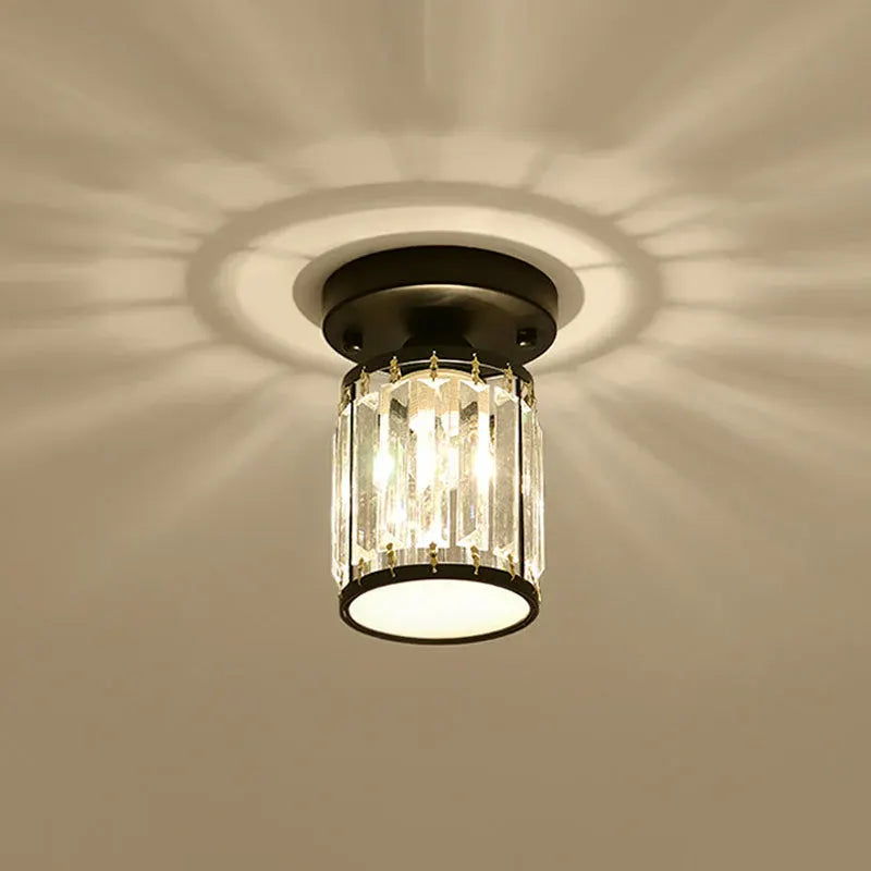 Modern Semi-Flush Crystal Ceiling Light for Entryway Decor