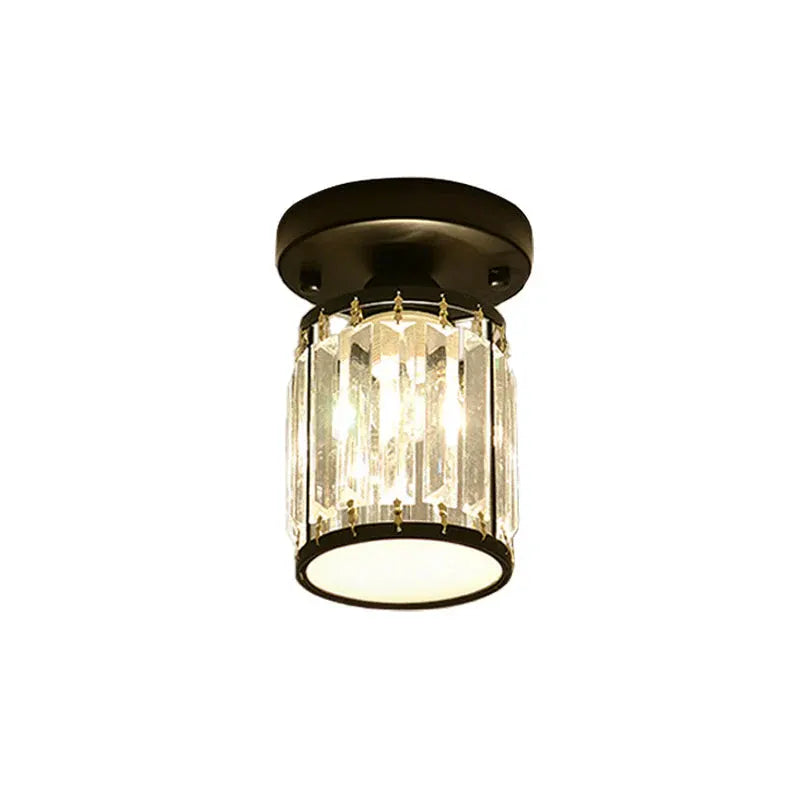 Modern Semi-Flush Crystal Ceiling Light for Entryway Decor