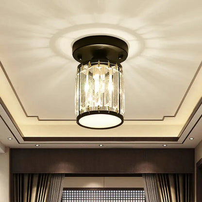 Modern Semi-Flush Crystal Ceiling Light for Entryway Decor