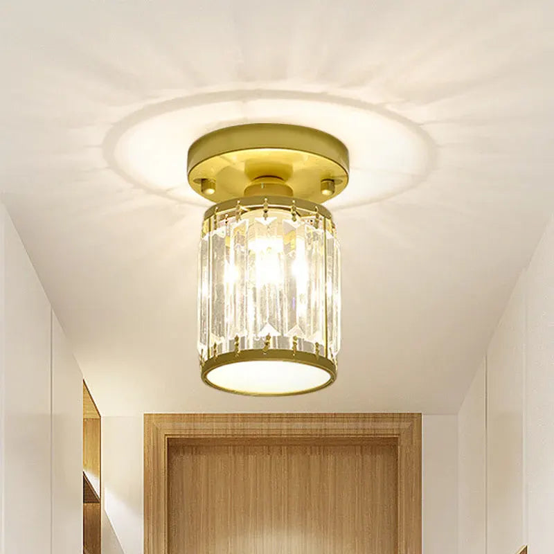 Modern Semi-Flush Crystal Ceiling Light for Entryway Decor