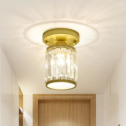 Modern Semi-Flush Crystal Ceiling Light for Entryway Decor
