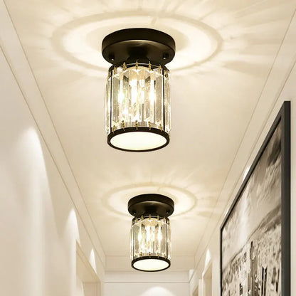 Modern Semi-Flush Crystal Ceiling Light for Entryway Decor
