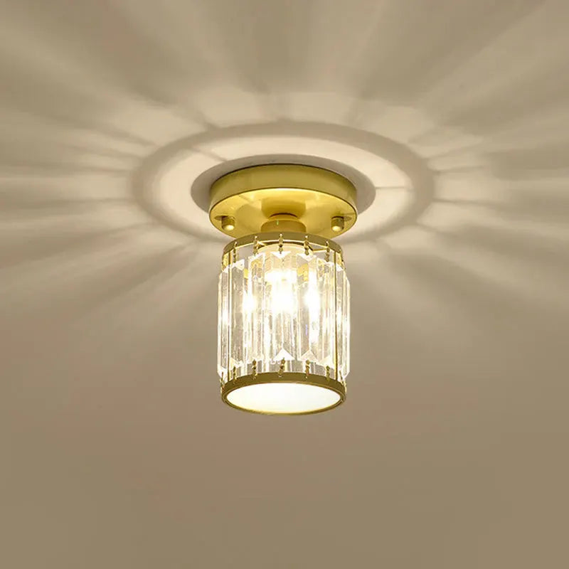 Modern Semi-Flush Crystal Ceiling Light for Entryway Decor