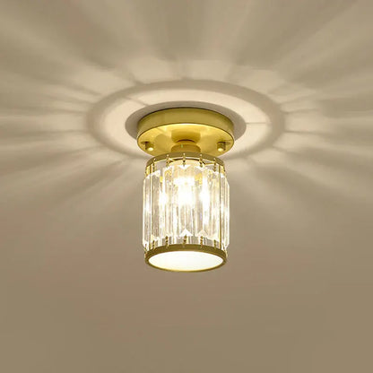 Modern Semi-Flush Crystal Ceiling Light for Entryway Decor