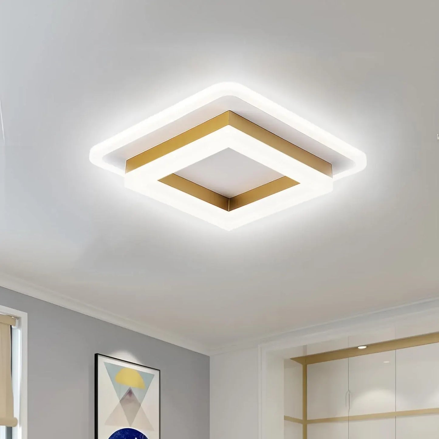 Modern Square LED Flush Mount Ceiling Fixture