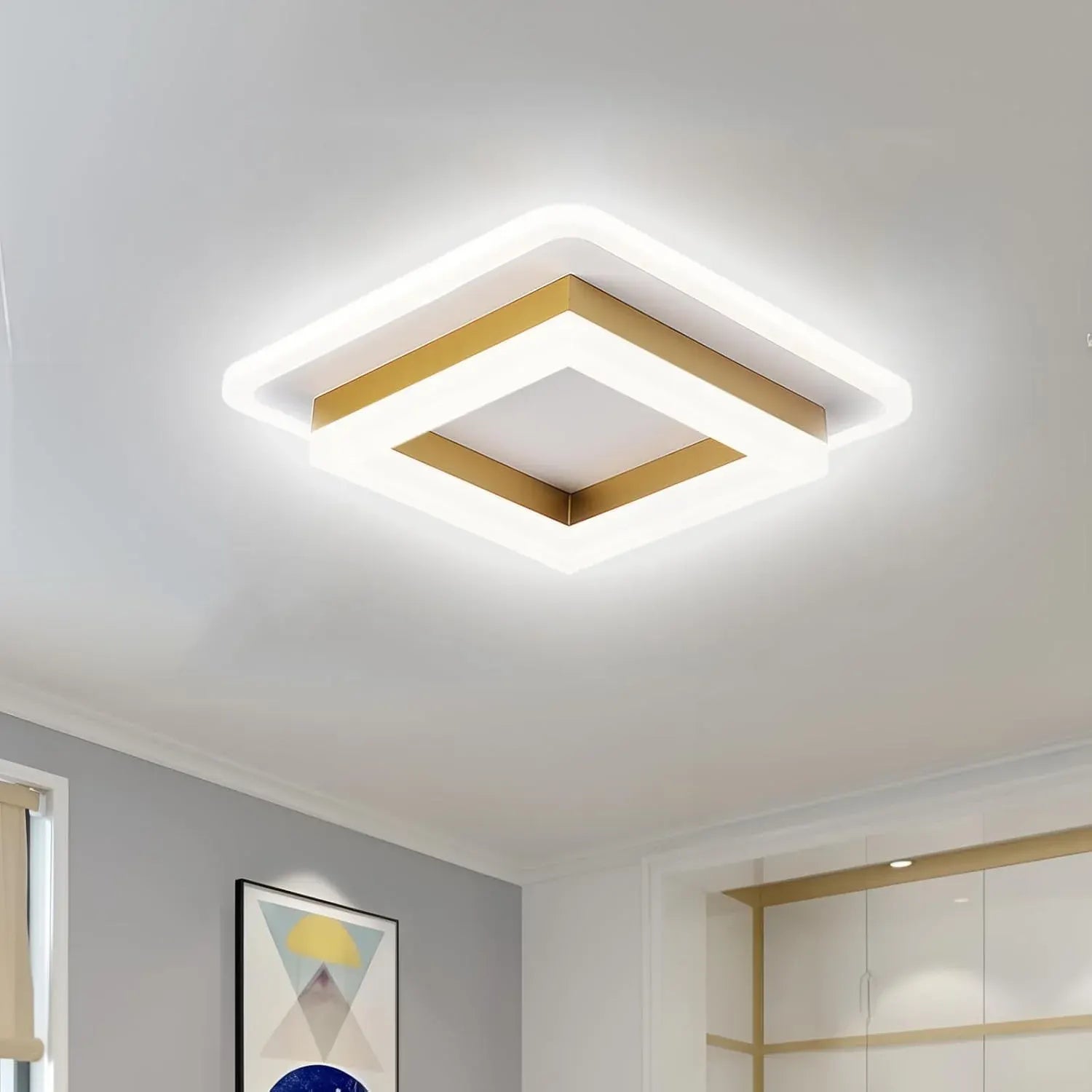 Modern Square LED Flush Mount Ceiling Fixture
