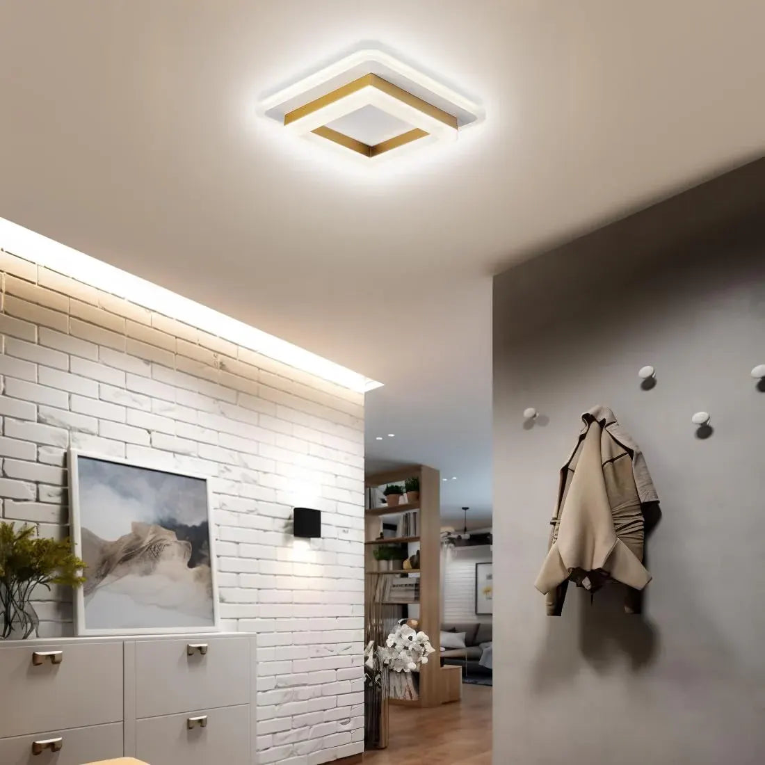 Modern Square LED Flush Mount Ceiling Fixture