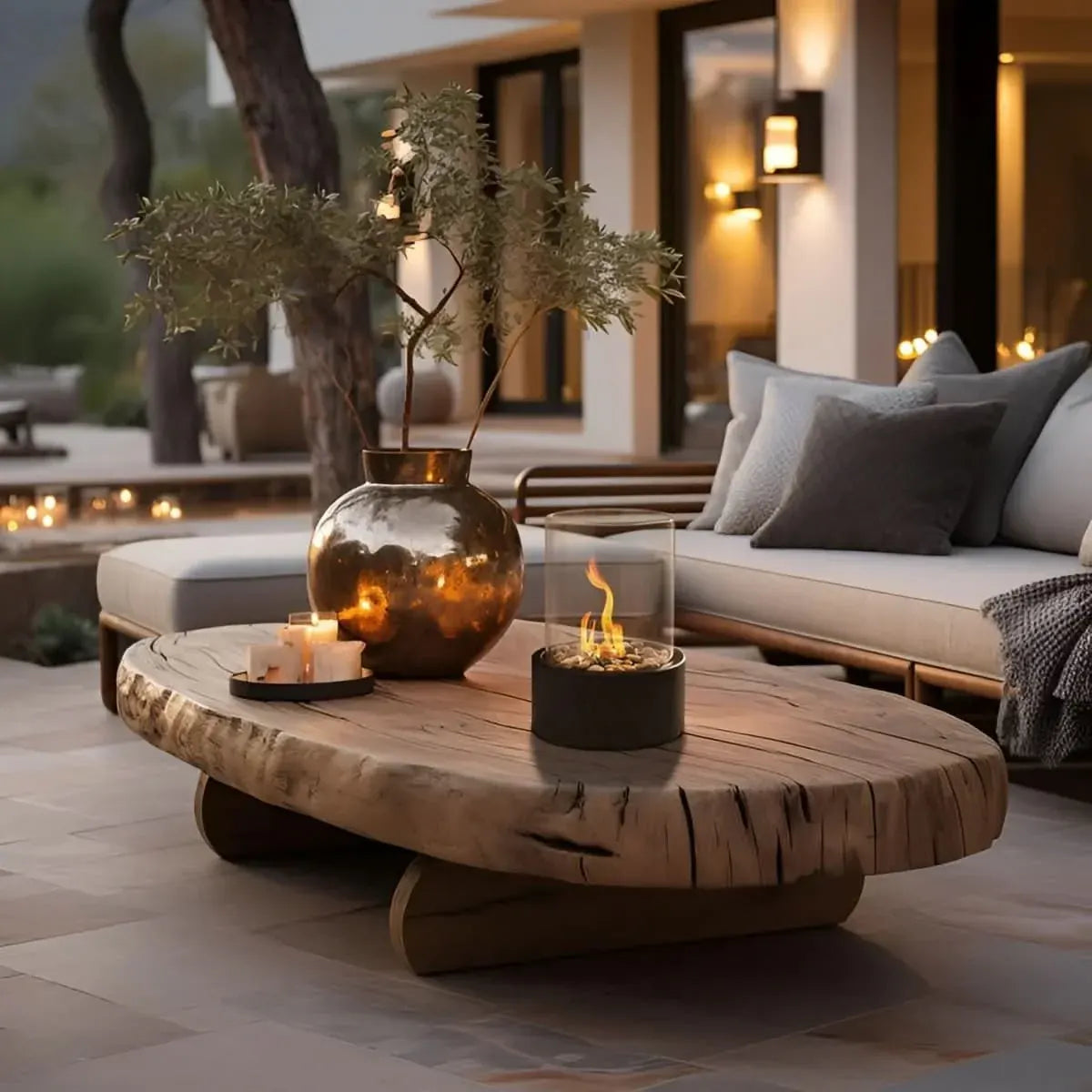 Modern Tabletop Fireplace for Indoor Outdoor Home Decor